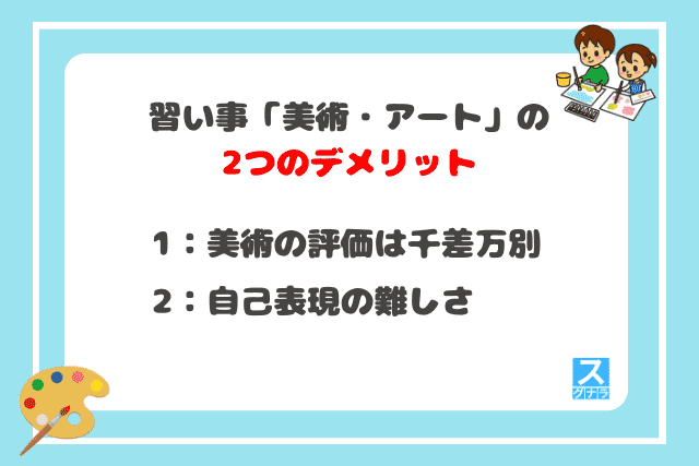 習い事「美術・アート」の2つのデメリット