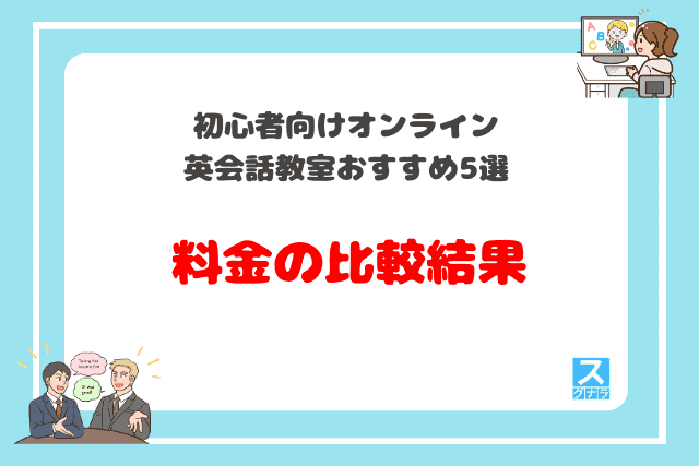 初心者向けオンライン英会話教室おすすめ5選　料金の比較結果