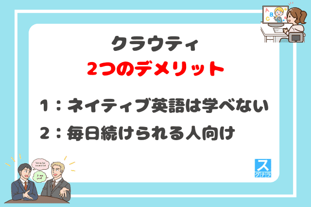 クラウティの2つのデメリット