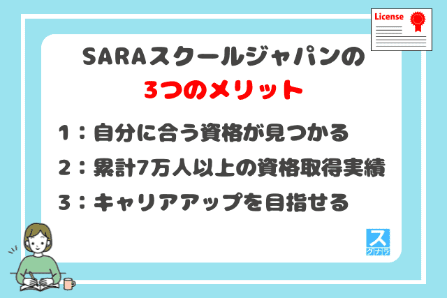 SARAスクールジャパンの3つのメリット