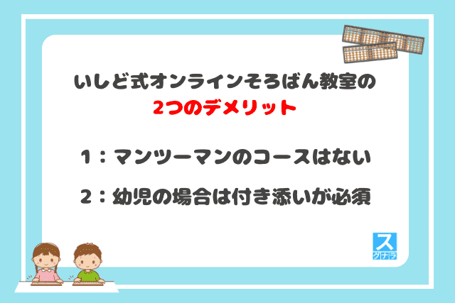 いしど式オンラインそろばん教室の2つのデメリット