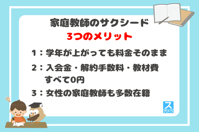 家庭教師のサクシードの3つのメリット