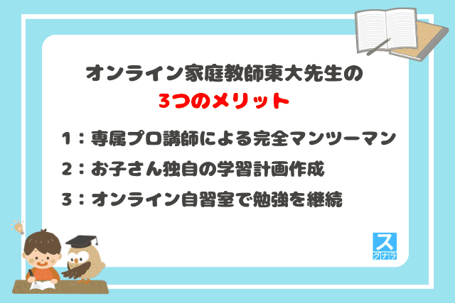 オンライン家庭教師東大先生
メリット