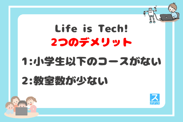 Life is Tech!（ライフイズテック）の2つのデメリット