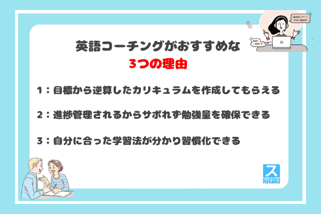 英語コーチングがおすすめな3つの理由