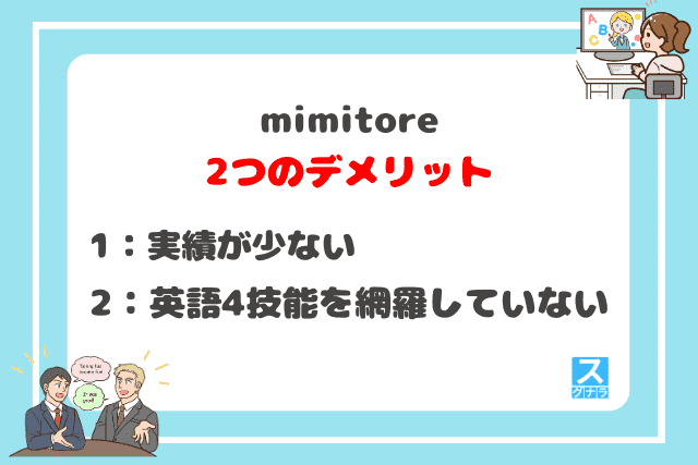 mimitoreの2つのデメリット