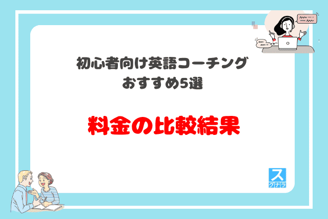 初心者向け英語コーチングおすすめ5選　料金の比較結果