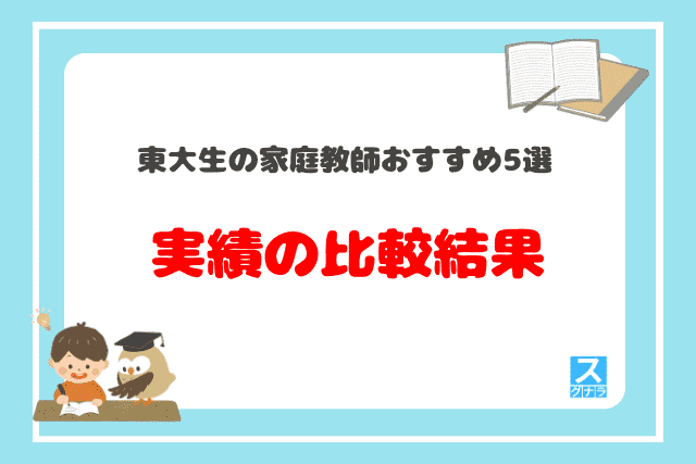 東大生の家庭教師おすすめ5選　実績の比較結果