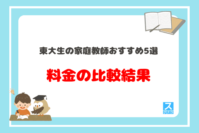 東大生の家庭教師おすすめ5選　料金の比較結果