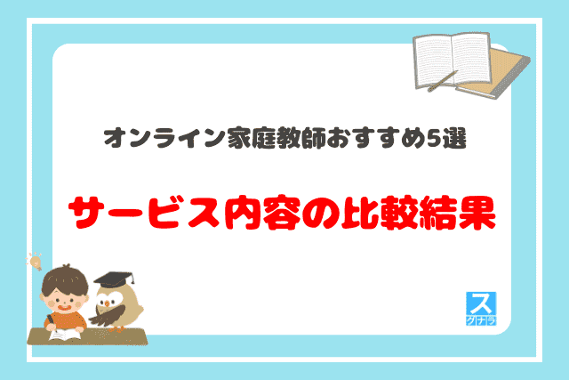 オンライン家庭教師おすすめ5選 サービス内容の比較結果