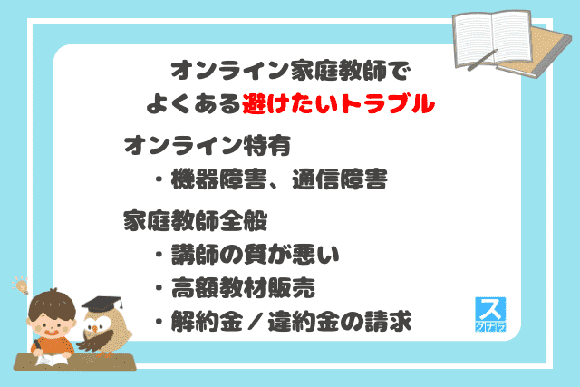 オンライン家庭教師でよくある避けたいトラブル