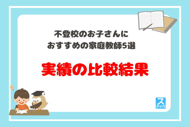 不登校のお子さん向けの家庭教師 実績の比較結果