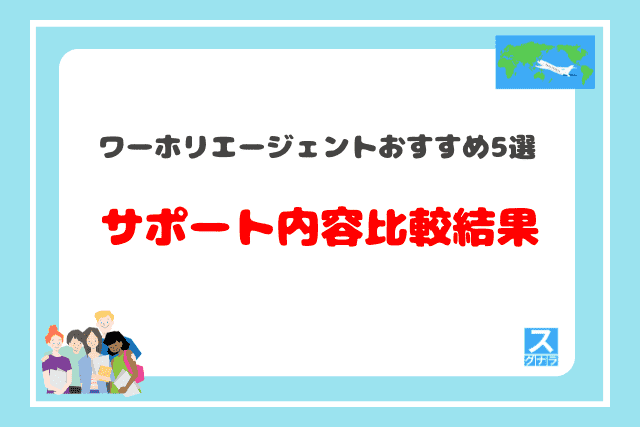 ワーホリエージェントおすすめ5選　サポート内容の比較結果