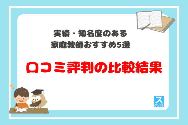 実績・知名度のある家庭教師おすすめ5選　口コミ評判の比較結果