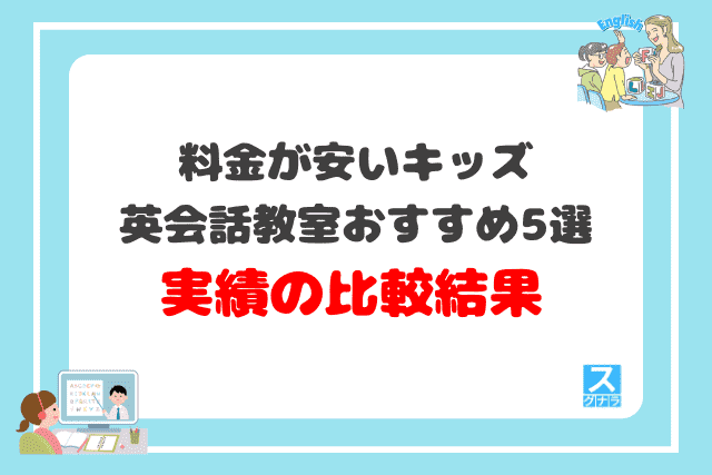 料金が安い子供向けキッズ英会話教室おすすめ5選 実績の比較結果