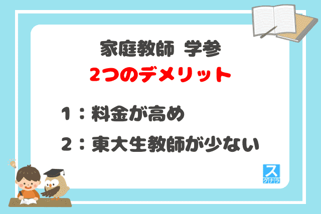 家庭教師 学参の2つのデメリット