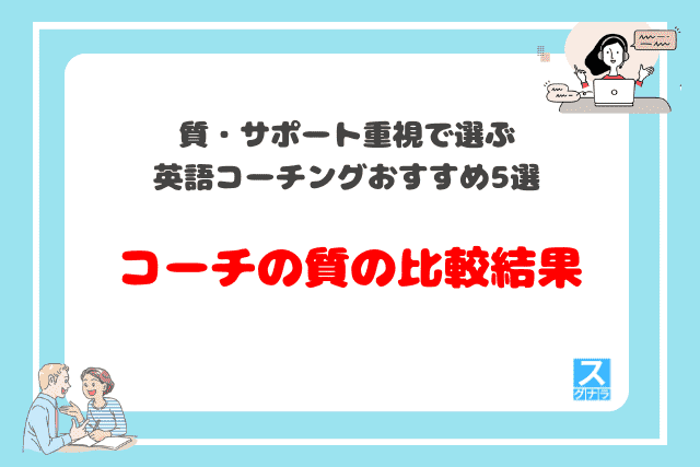 質・サポート重視で選ぶ英語コーチングおすすめ5選　コーチの質の比較結果