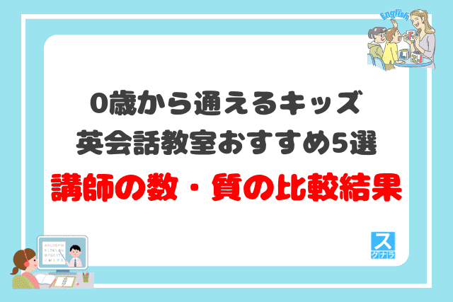 0歳から通えるキッズ英会話教室おすすめ5選 講師の数・質の比較結果