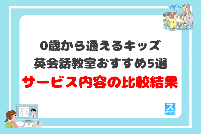 0歳から通えるキッズ英会話教室おすすめ5選 サービス内容の比較結果