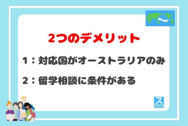 オーストラリア留学センターの2つのデメリット