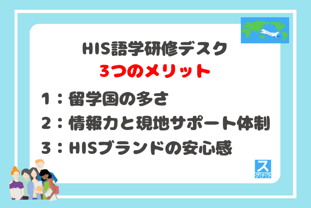 HIS語学研修デスクの3つのメリット