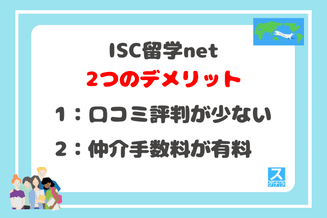 ISC留学netの2つのデメリット