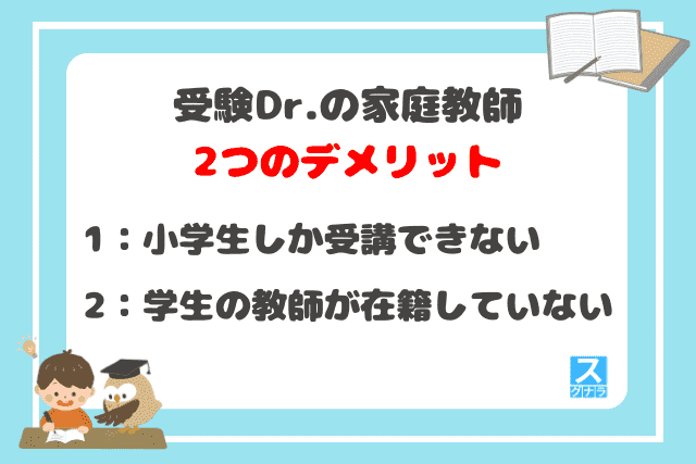 受験Dr.の家庭教師の2つのデメリット