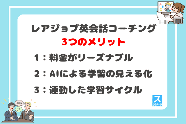 レアジョブ英会話コーチングの3つのメリット