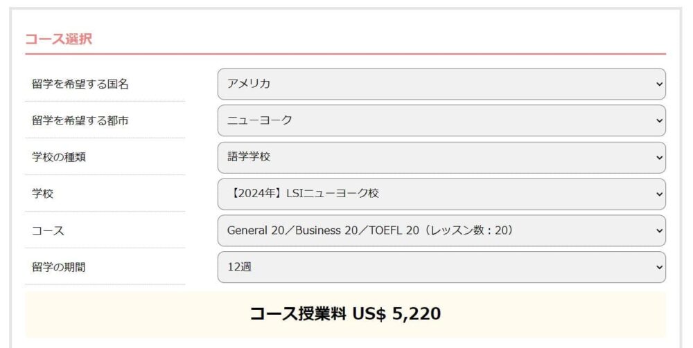 留学サイトドットコムメリット2
サイトで概算費用が分かる