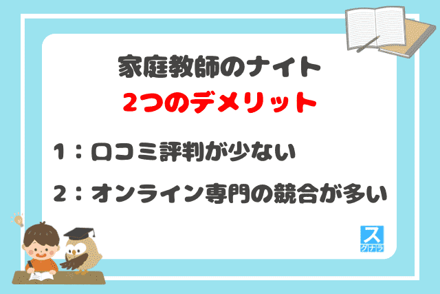 家庭教師のナイトの2つのデメリット