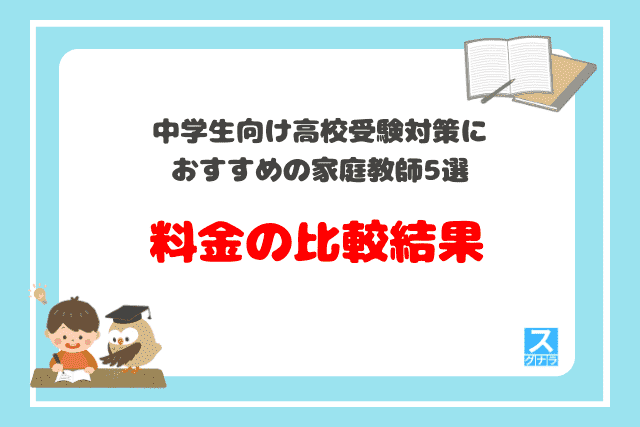 中学生向け高校受験対策におすすめの家庭教師5選　料金の比較結果