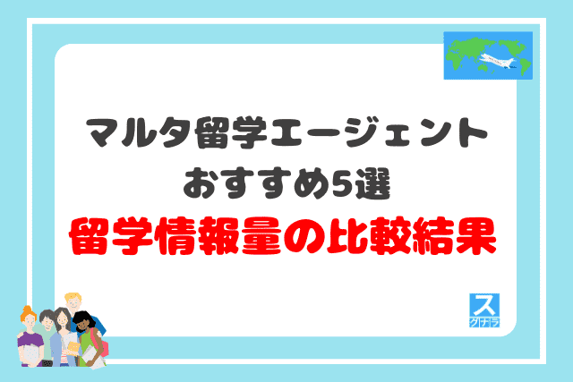 マルタ留学エージェントおすすめ5選　留学情報量の比較結果