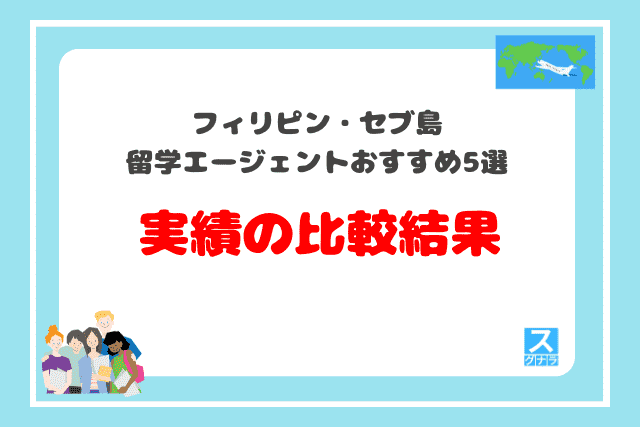 フィリピン・セブ島留学エージェントおすすめ5選　実績の比較結果