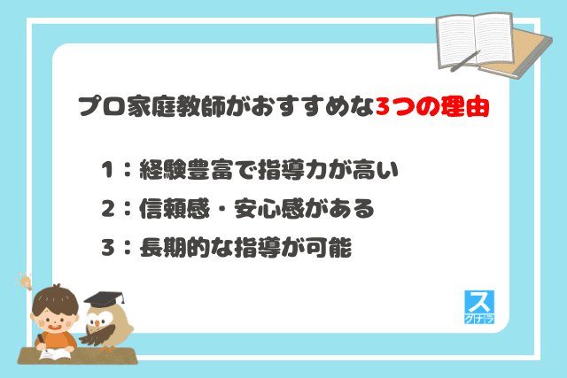 プロ家庭教師がおすすめな3つの理由