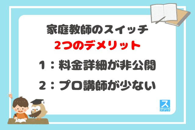 家庭教師のスイッチの2つのデメリット