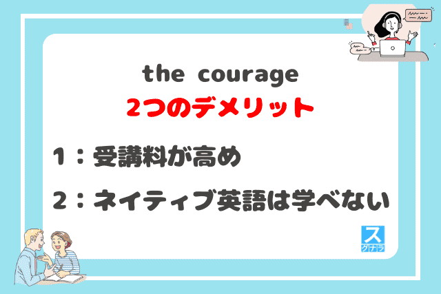 the courage（カレッジ）の2つのデメリット