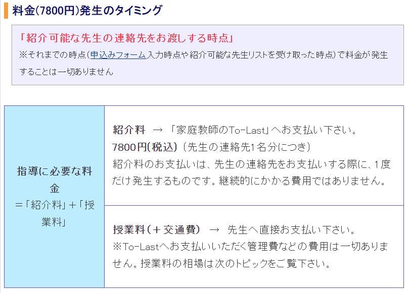 家庭教師のTo-Last（トラスト）デメリット1