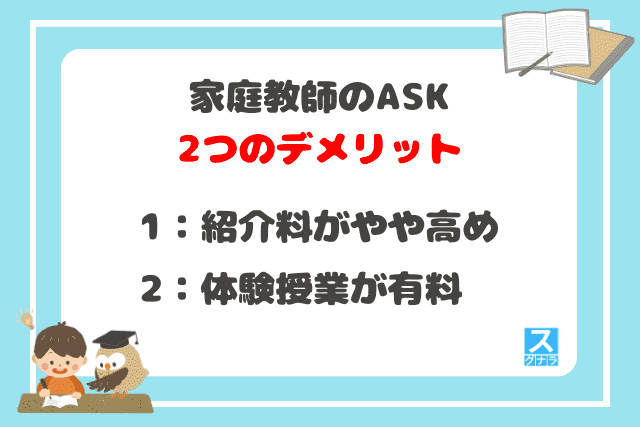 家庭教師のASKの2つのデメリット