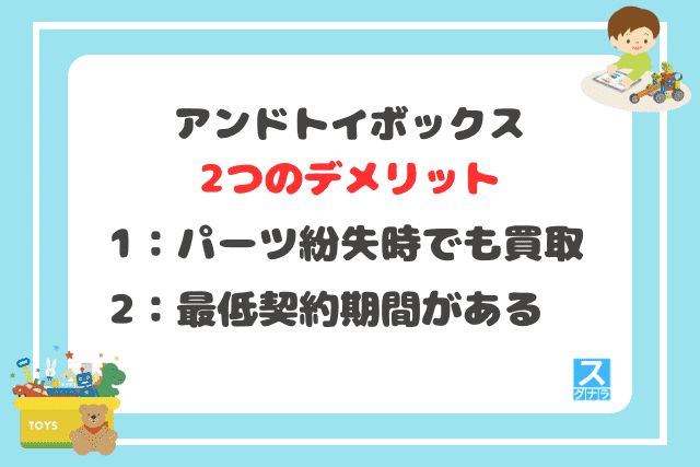 アンドトイボックスのデメリット