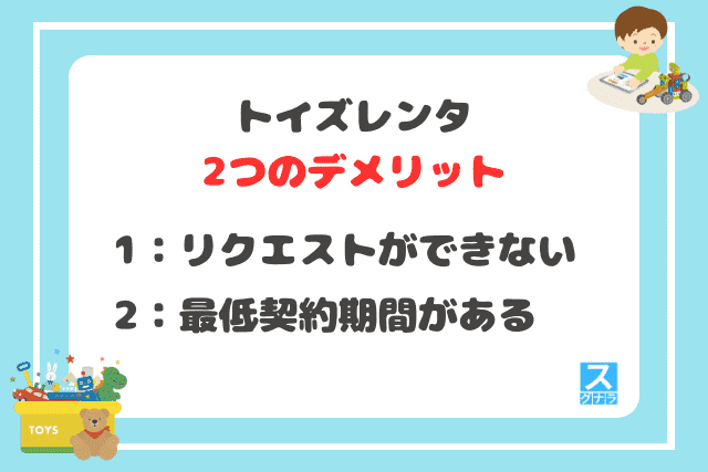 トイズレンタの2つのデメリット