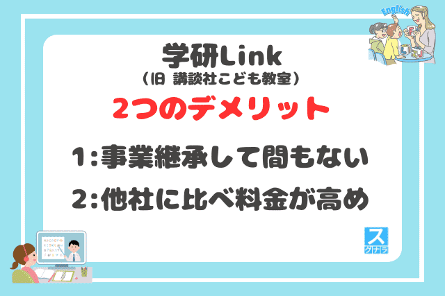 学研Link(旧 講談社こども教室)の2つのデメリット