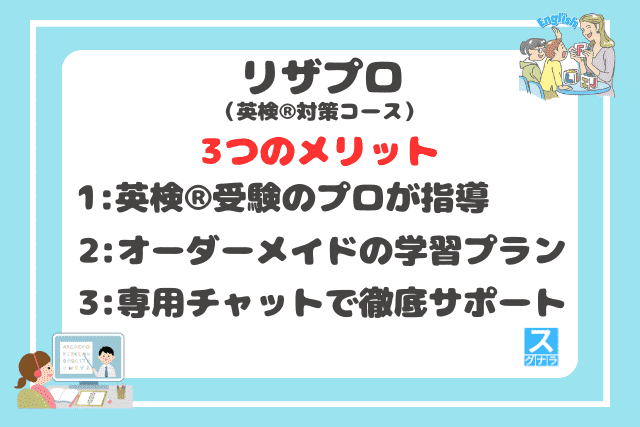 リザプロ英検®対策コースの3つのメリット