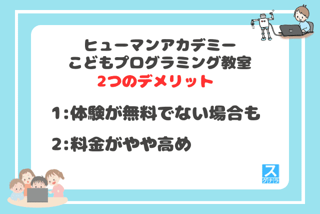 ヒューマンアカデミーこどもプログラミング教室の2つのデメリット