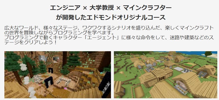 エドモンドのメリット1
マイクラで楽しく学べる