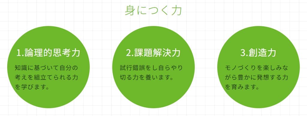 タミヤロボットスクールのメリット1

生きる力が身につく