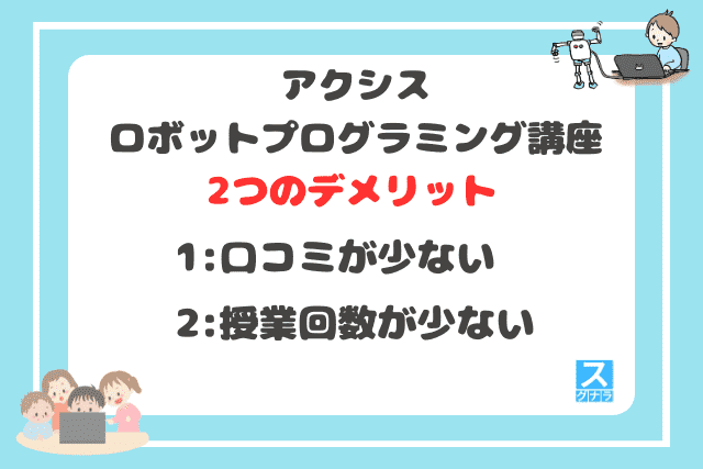 アクシス ロボットプログラミング講座の2つのデメリット