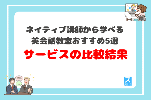 ネイティブから学べる英会話スクールおすすめ5選 サービス内容の比較結果