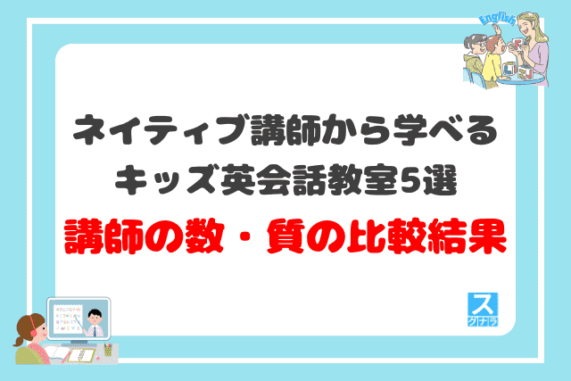 ネイティブ講師から学べるキッズ英会話教室おすすめ5選講師の比較