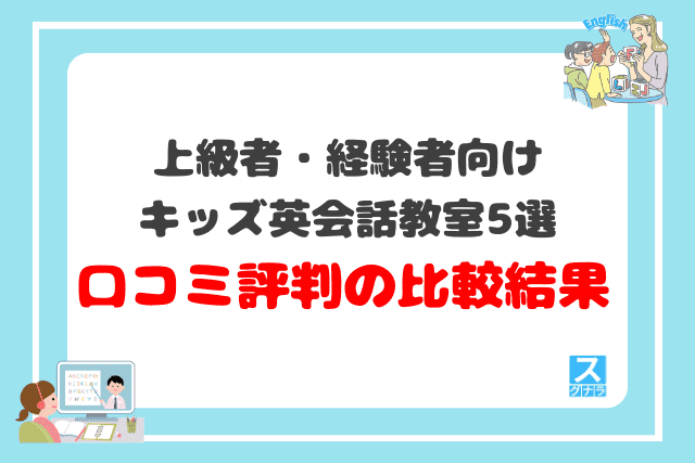 上級者・経験者向けキッズ英会話教室おすすめ5選の口コミ評判の比較結果